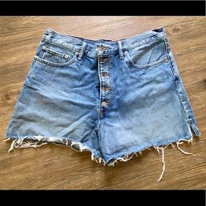 Distressed Traveler Shorts - Mom Jean Shorts